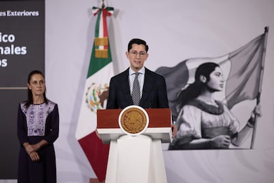 MEX706. CIUDAD DE MÉXICO (MÉXICO), 19/08/2026.- El secretario de Relaciones Exteriores de México, Roberto Velasco, habla durante una rueda de prensa este miércoles, en el Palacio Nacional de Ciudad de México (México). México ha recibido respuesta de las autoridades estadounidenses a solo cuatro de las 20 denuncias que presentó para esclarecer la muerte de 17 connacionales durante operativos migratorios o bajo custodia del Servicio de Inmigración y Control de Aduanas (ICE), mientras continúa a la espera de una reacción en los casos restantes. EFE/ José Méndez