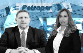 Eddie Jara, presidente de Petropar, y Norma Caballero, directora de Comunicaciones.