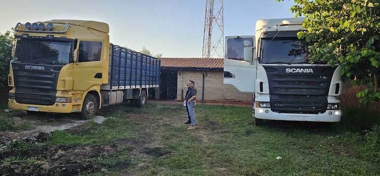 Camiones incautados en el marco de la operación Resiliencia, también conocido como Squid.