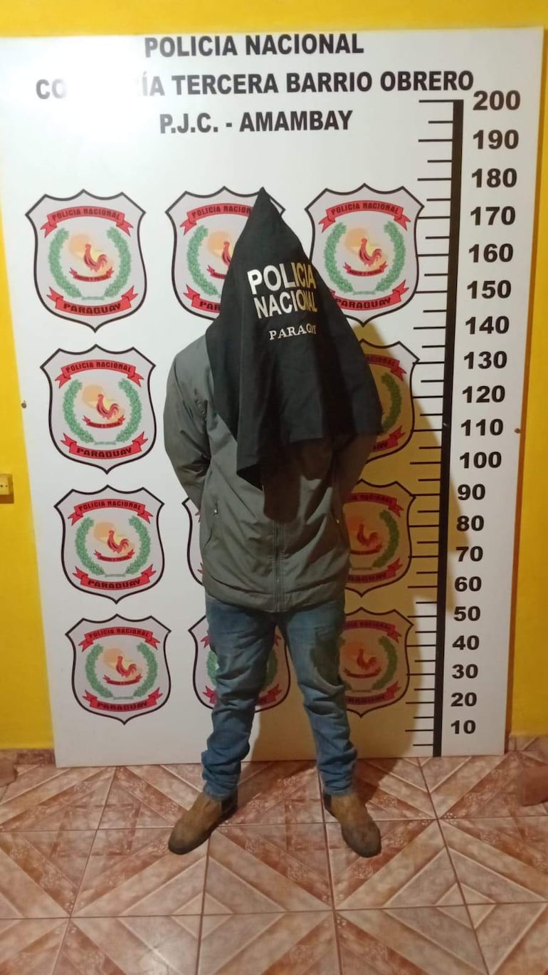 Álvaro Cabañas Espínola (27), detenido durante un operativo policial en Pedro Juan Caballero.