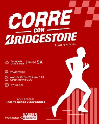 Ciudad del Este será la sede de "Corre con Bridgestone".