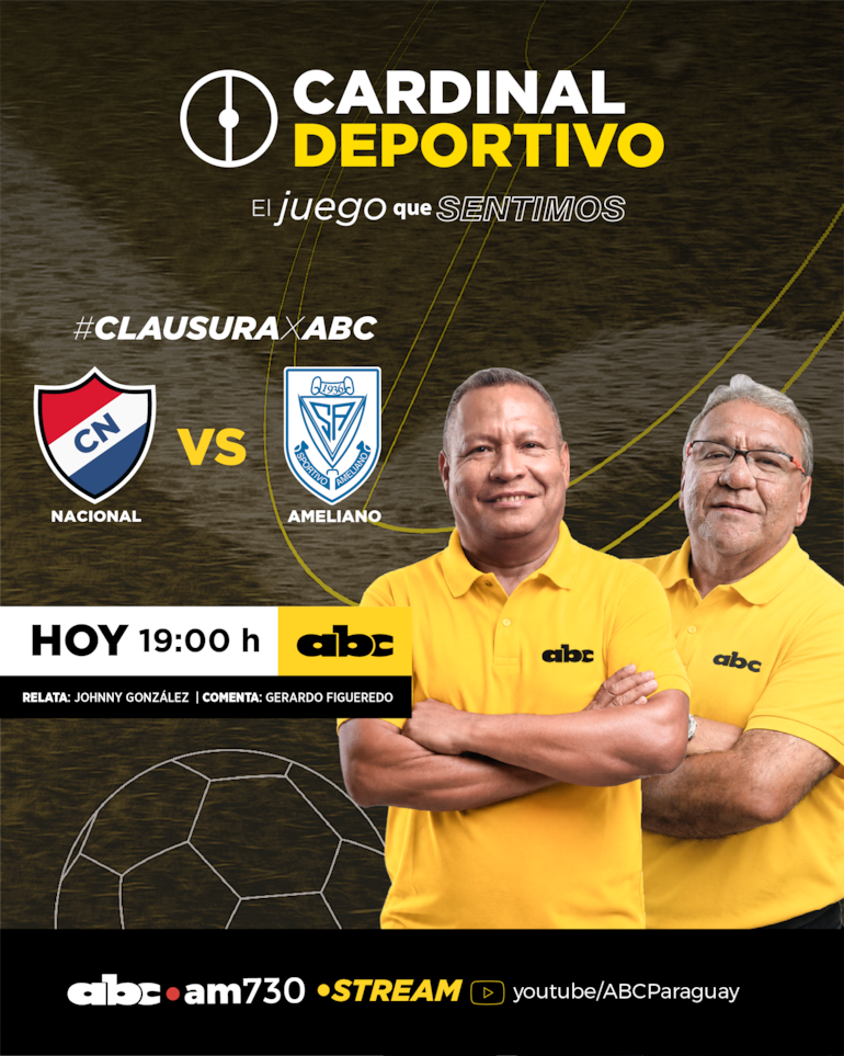 Nacional vs. Sportivo Ameliano, por ABC Cardinal y ABC Paraguay en Yiutube.