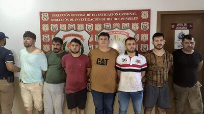 Los detenidos durante el enfrentamiento que se registró esta tarde en Ciudad del Este.