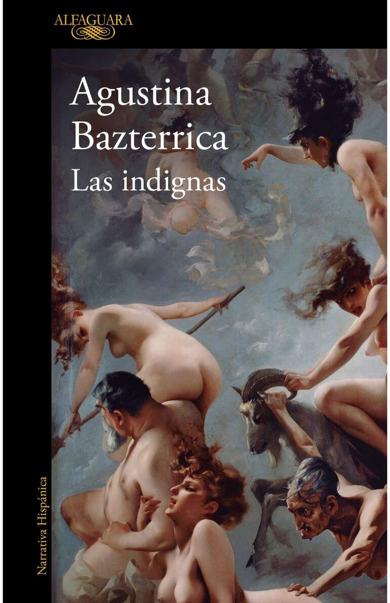 Agustina Bazterrica junto a su libro 'Las indignas', con fondo de cuadros literarios en el evento Words & Sound.
