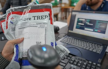 Recepción de los sobres TREP tras las elecciones del 2023.