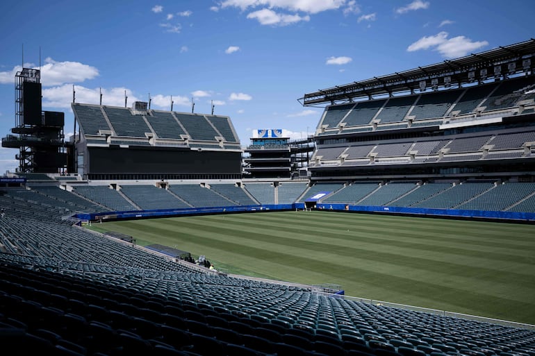 Una vista del Estadio de Filadelfia (renombrado temporalmente de Lincoln Financial Field) antes de la Copa Mundial de la FIFA 2026 en Filadelfia, Pensilvania.