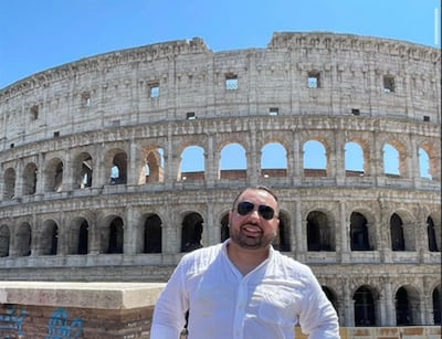 Una fotografía del exujier Heber Hernán Cardozo Areco en Roma, Italia, uno de sus tantos viajes que publicaba en redes sociales.