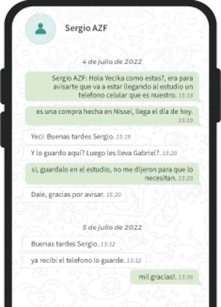 En 2022, Azafrán entregó celular que sería usado en operativa.