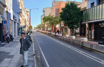 Bloqueos de la PMT en calle Palma, que será peatonal por las fiestas patrias.