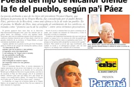 Publicación de nuestro medio sobre el escándalo del hijo de Nicanor Duarte Frutos.