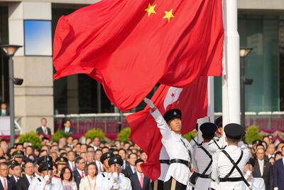 Ceremonia de izamiento de la bandera de China. (imagen ilustrativa, archivo)