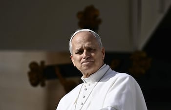 Papa León XIV, durante una audiencia pública en Roma.