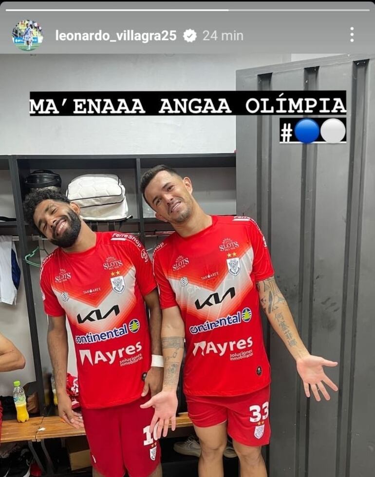 la chicana de Leonardo Villagra después de la victoria de Sportivo Ameliano sobre Olimpia.