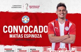 Matías Espinoza fue convocado a la selección