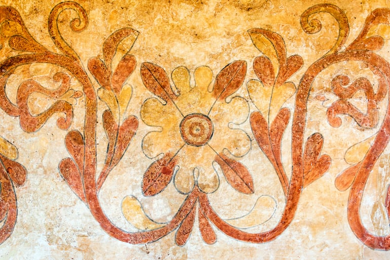 Detalle de una obra de arte en el exterior de la misión jesuítica de Santa Ana, en Bolivia, declarada Patrimonio Mundial por la Unesco.