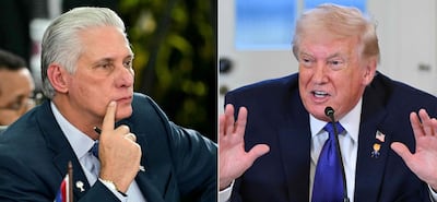 Collage de fotos del presidente de Cuba, Miguel Díaz-Canel (izq.) y el presidente de Estados Unidos, Donald Trump.