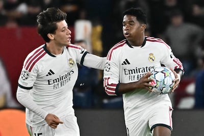 Endrick fesnteja junto a Arda Guler su gl que le daba el empate parcial al Real Madríd que cinco minutos después volvería a anotar para el triunfo.