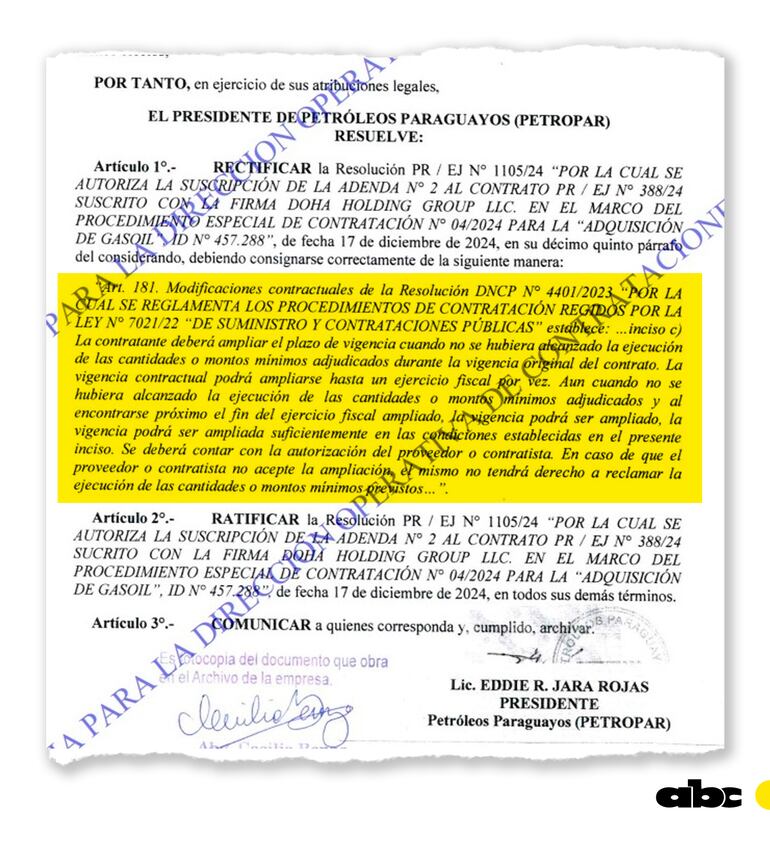 Eddie Jara tuvo que rectificar las dos resoluciones que firmó, con las cuales  autorizó las dos primeras prórrogas.
