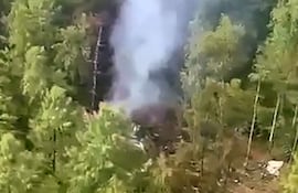 Captura de video que muestra el lugar en que se estrelló el avión, cerca de la localidad rusa de Tynda.