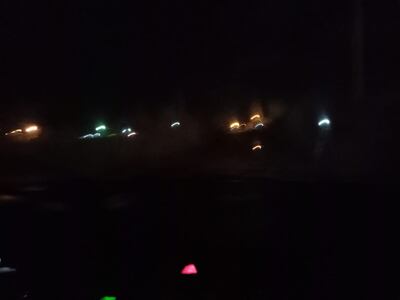 Imagen captada en el horario nocturno en la avenida El Mensú de Hernandarias.