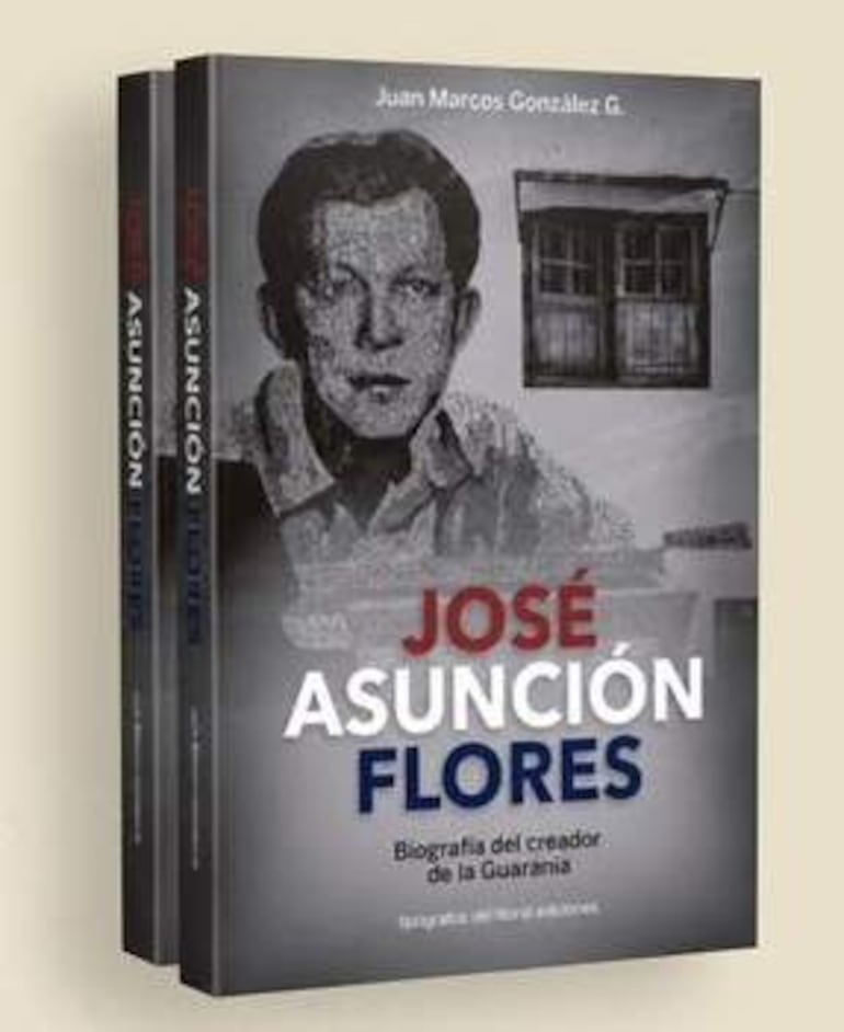 Portada del libro 'José Asunción Flores' con retrato del autor y título destacado en un entorno neutro.