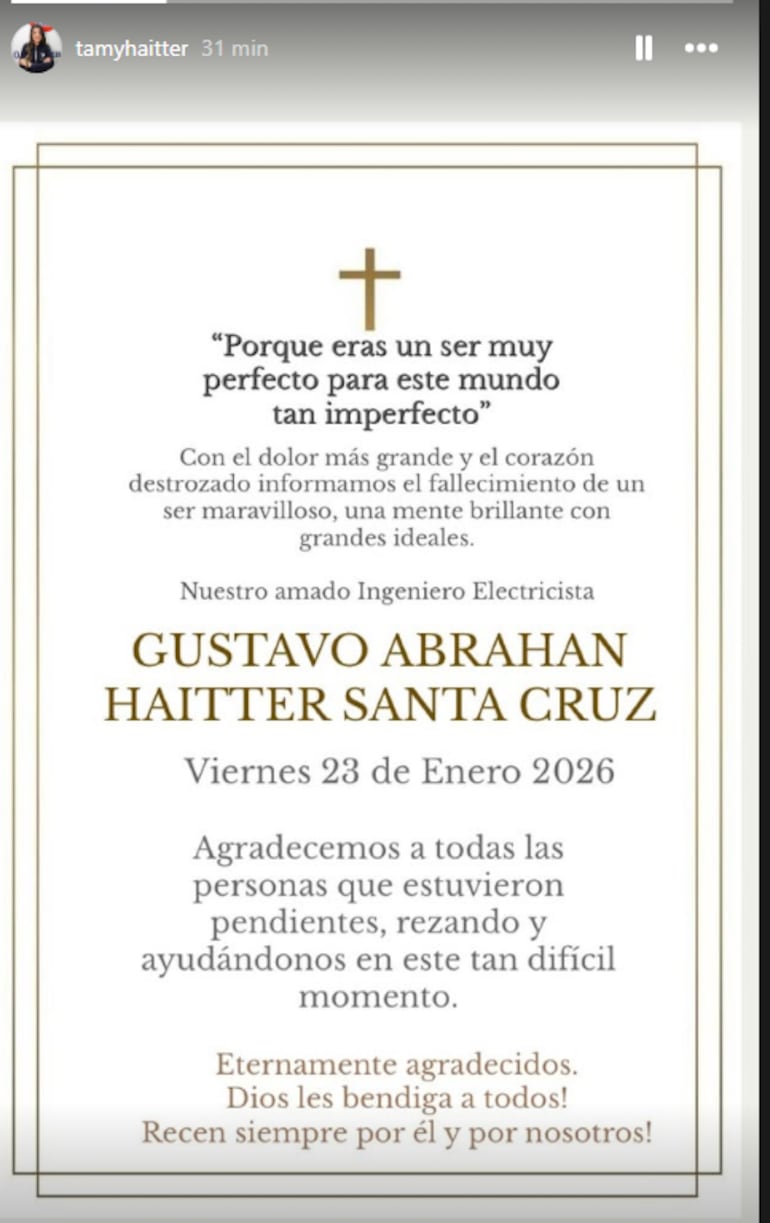 Fallecimiento de Gustavo Haitter.