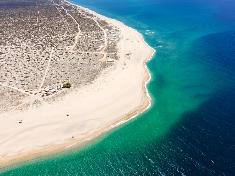 Vista Aéreas de Punta Arena en Los Barriles, Baja California Sur, México.