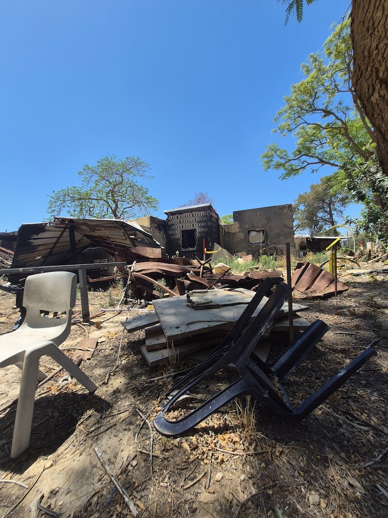 Kibut Nir Oz (colonia agrícola) , sur de Israel, atacado por Hamás durante la masacre del 7 de octubre de 2023.