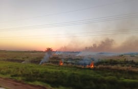 La quema de pastizales comenzó a intensificarse en los últimos días en los campos ganaderos de Carapeguá.