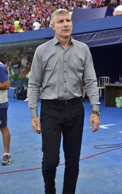 Martín Palermo, entrenador del Olimpia.
