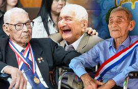 Los excombatientes de la Guerra del Chaco: Virgilio Dávalos, Canuto González Brito y Juan Bautista Cantero Silva.