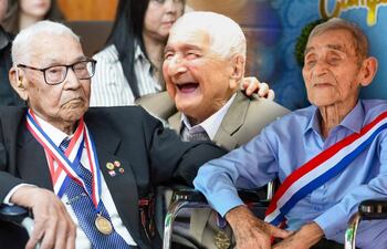 Los excombatientes de la Guerra del Chaco: Virgilio Dávalos, Canuto González Brito y Juan Bautista Cantero Silva.