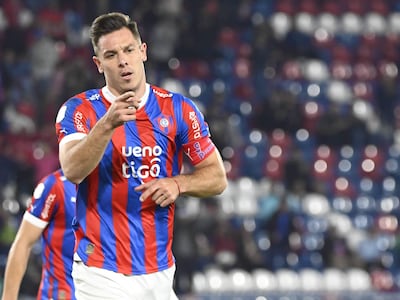 Diego Churín celebra tras marcar el segundo gol ante Nacional, el tanto 90 de su carrera.