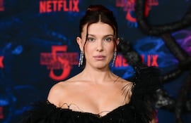 La actriz británica Millie Bobby Brown en el estreno mundial de la quinta temporada de "Stranger Things".