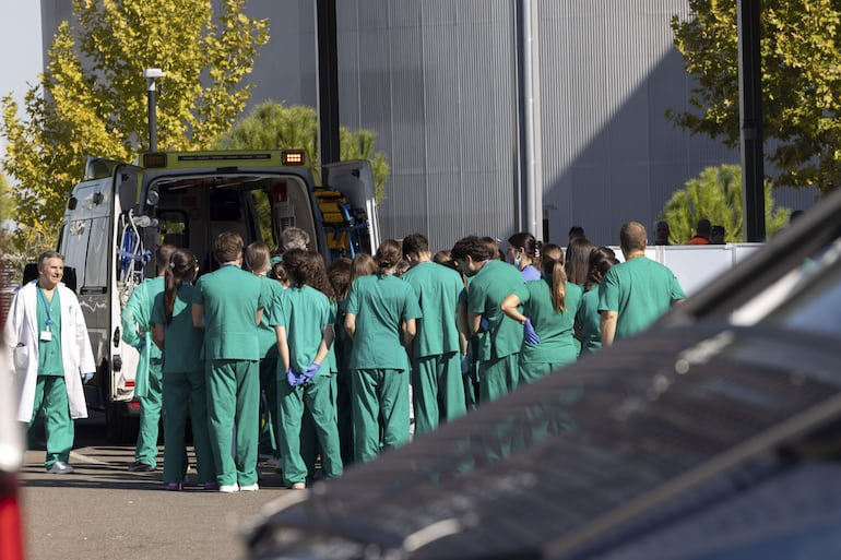 Llegan los primeros heridos al Hospital Universitario de Toledo. 
