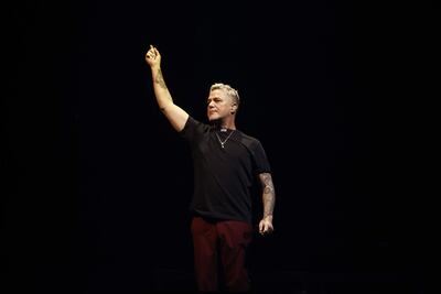 El cantautor y compositor Alejandro Sanz en el Navarra Arena de Pamplona, con su gira "Sanz en Vivo".