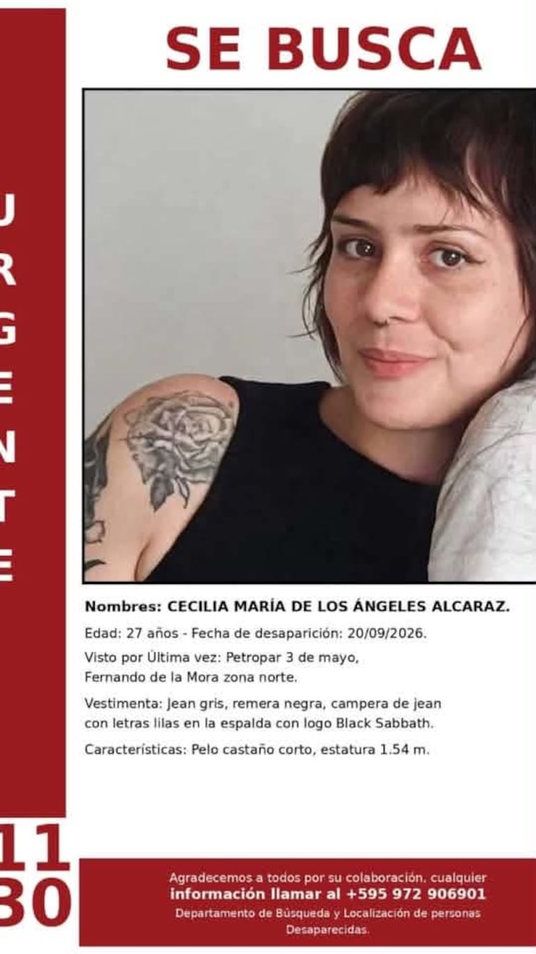 La joven fue vista por última vez específicamente sobre las calles Piribebuy casi Campo Vía.