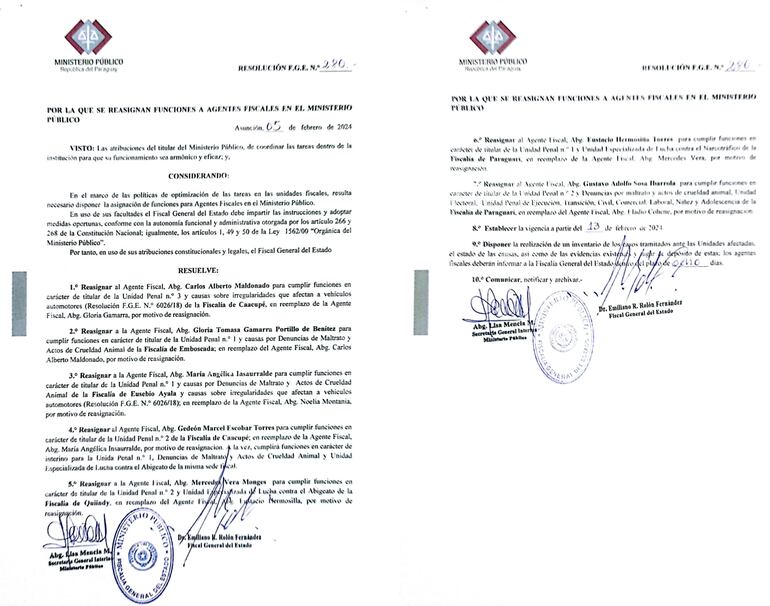 Resolución FGE N° 257 del 5 de febrero de 2024.