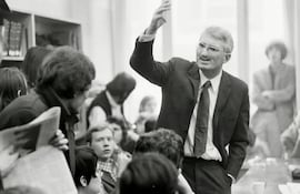 Jürgen Habermas en la Universidad de Fráncfort en 1969