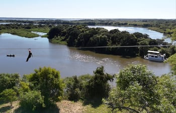 Cerrito incorporó un atractivo pensado para los amantes de la aventura: la tirolesa de 400 metros de longitud.