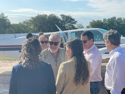 Jorge Brítez, presidente del IPS, este miércoles durante su visita en el Chaco.