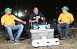 José Curi (c), jefe de seguridad del Rally del Chaco, en ABC Motor en la Terminal de Ómnibus de la ciudad de Mariscal Estigarribia, Paraguay.