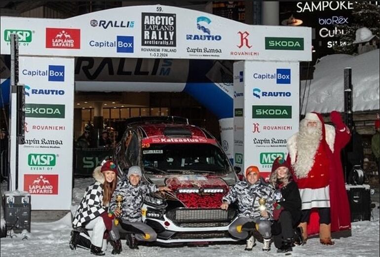 Junto al español Rogelio Peñate, Diego subió al tercer escalón del podio en el Lapland Rally.