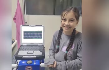 María Lujan sonriente antes de ingresar a quirófano para someterse a un trasplante de corazón.