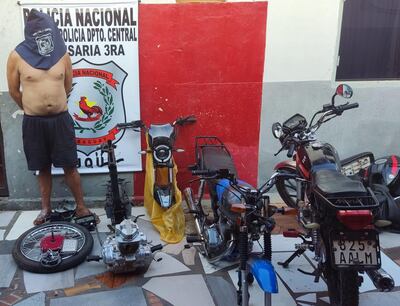 Detenido con las partes de las motos incautadas en presunto desarmadero de Luque.