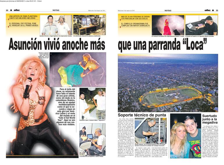 Así fue el concierto de Shakira en Paraguay en 2011.