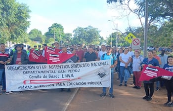 Docentes de San Pedro se suman a movilización nacional y no descartan cierre de rutas