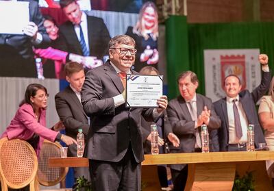 Daniel Pereira Mujica, durante su proclamación oficial.