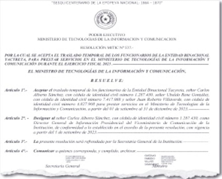 El 23 de setiembre de 2023, Villate firmó la Res. N° 537 incorporando a Villaverde.