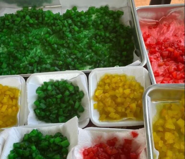 Frutas abrillantadas de sandía.